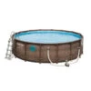 Piscine Tubulaire Ronde Bestway Power Steel Swim Vista Series 4,88x ↕1,22m Aspect Rotin Marron -Pas Cher Piscine Magasin piscine tubulaire bestway power steel vista series 488x 122m