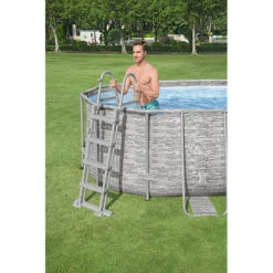 Piscine Tubulaire Ovale Bestway Power Steel 5,49 X 2,74 X 1,22m Aspect Briquettes -Pas Cher Piscine Magasin piscine tubulaire ovale bestway power steel 549 x 274 x 122m aspect briquettes 2